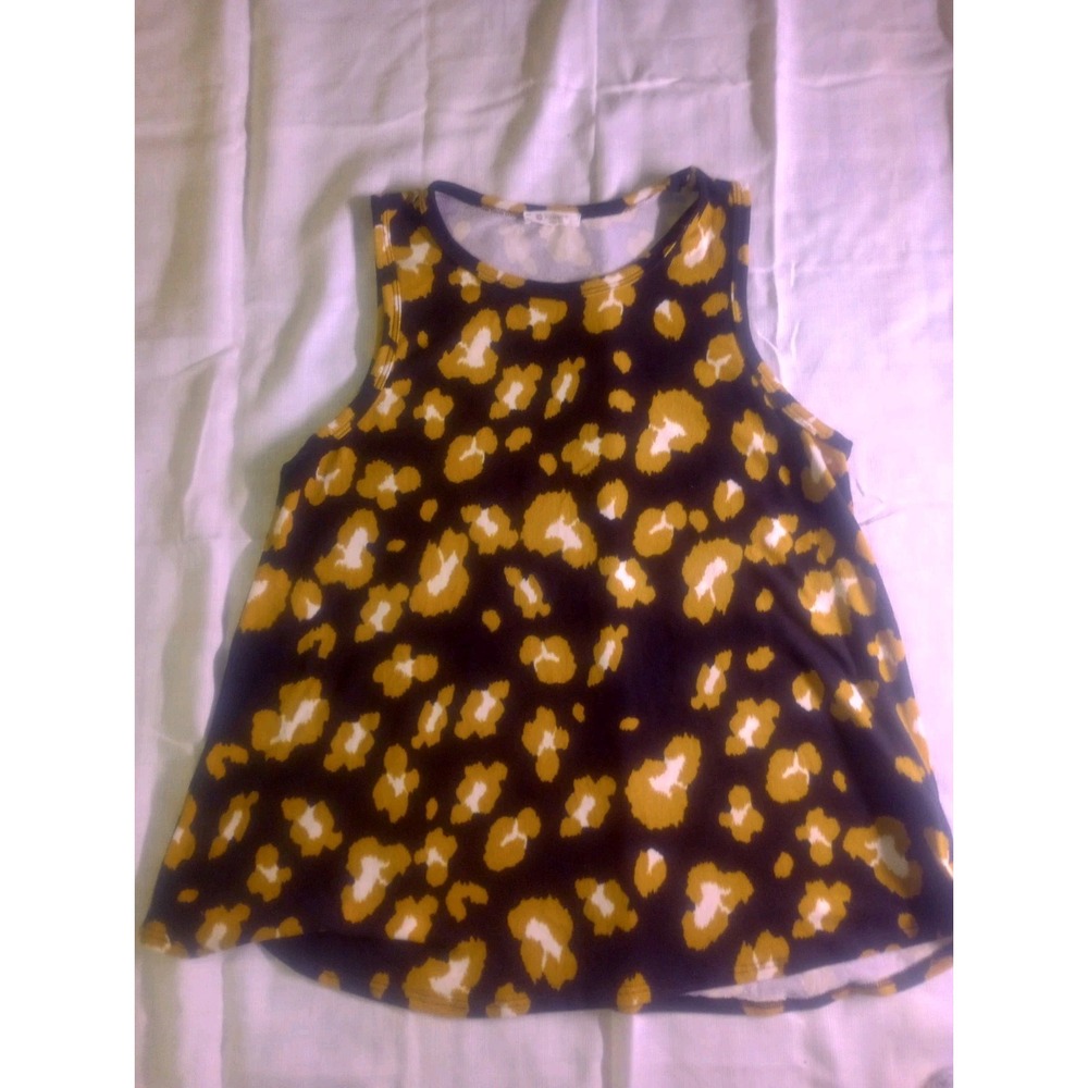 BomBom USA Made Large Cheetah‎ Print Mustard, Blk Dress Tank